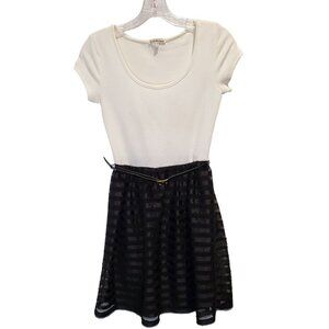 Charlotte Russe Black/White Color Block One Piece Mini Dress Size Small